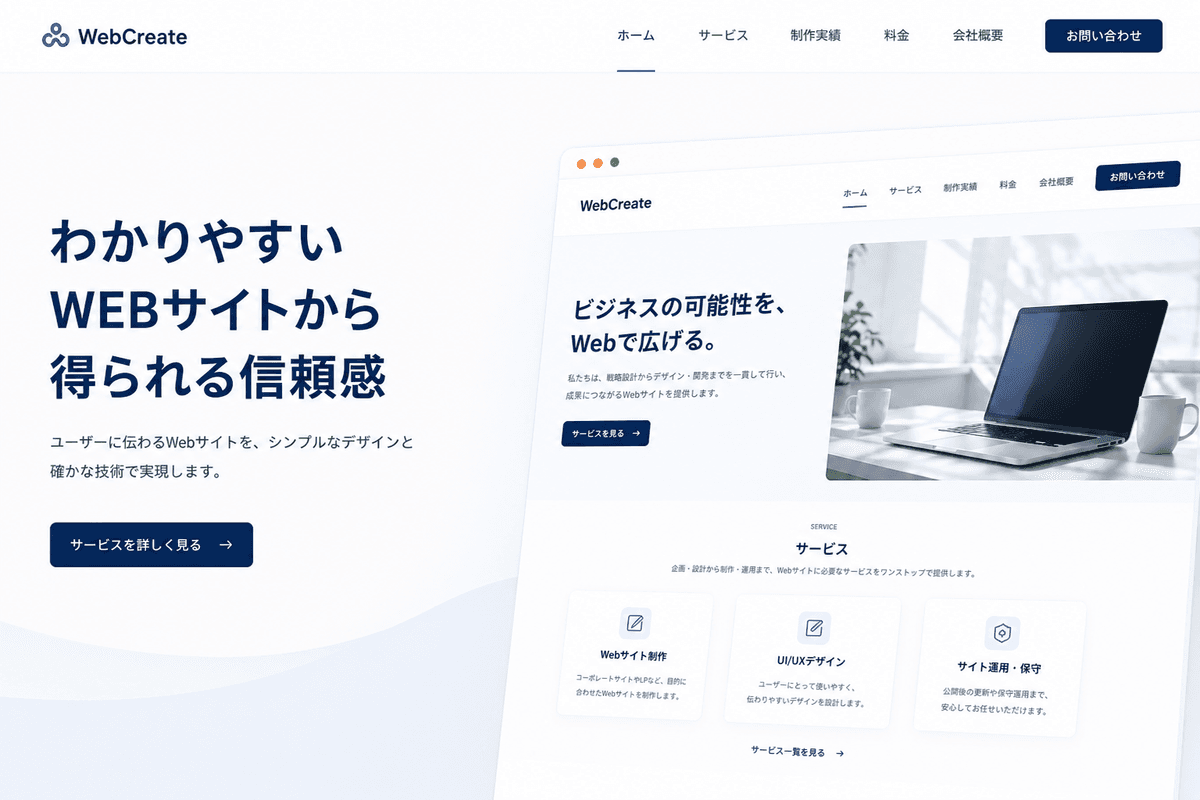 シンプルで見やすいデザイン